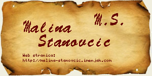Malina Stanovčić vizit kartica